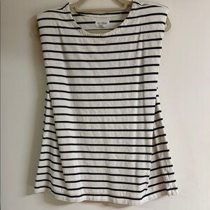 Striped Sleeveless Tee in Black and White